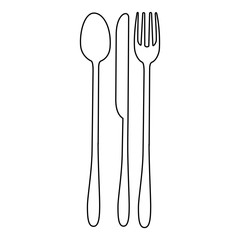 spoon fork and knife icon over white background vector illustration