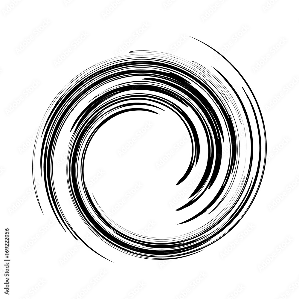 Aufkleber Circular geometric motif. Abstract grayscale op-art element