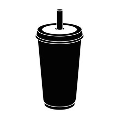 soft drink cup icon over white background vector illustration