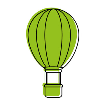 hot air balloon icon image vector illustration design  green color