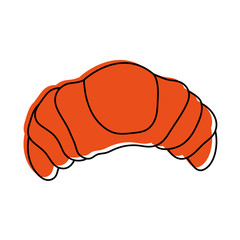 croissant bread icon image vector illustration design  orange color