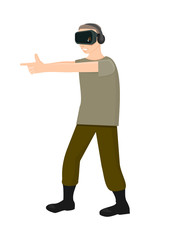 Fingers shooting in virtual reality