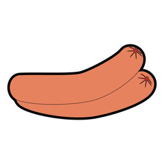 sausages icon over white background vector illustration