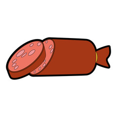 salami icon over white background vector illustration