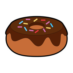 sweet donut icon over white background vector illustration