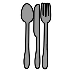 spoon fork and knife icon over white background vector illustration