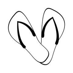 flip flop sandals icon image vector illustration design  black and black and
