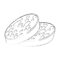 salami icon over white background vector illustration