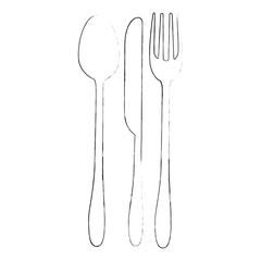 spoon fork and knife icon over white background vector illustration