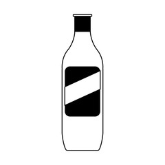 bottle with blank label icon image vector illustration design  black and black and