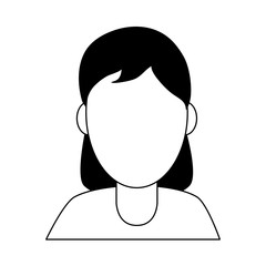 woman portrait avatar icon image vector illustration design  black and black and