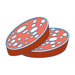 salami icon over white background vector illustration