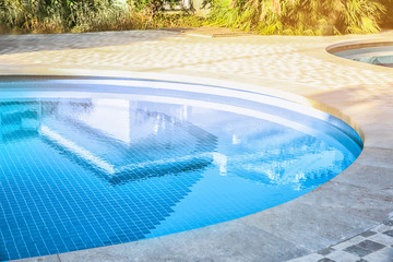 Modern swimming pool outdoors at resort