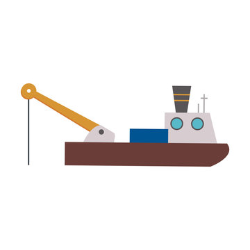fishing boat icon image vector illustration design 
