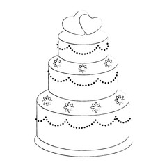 Cute wedding cake icon vector illustration graphic design