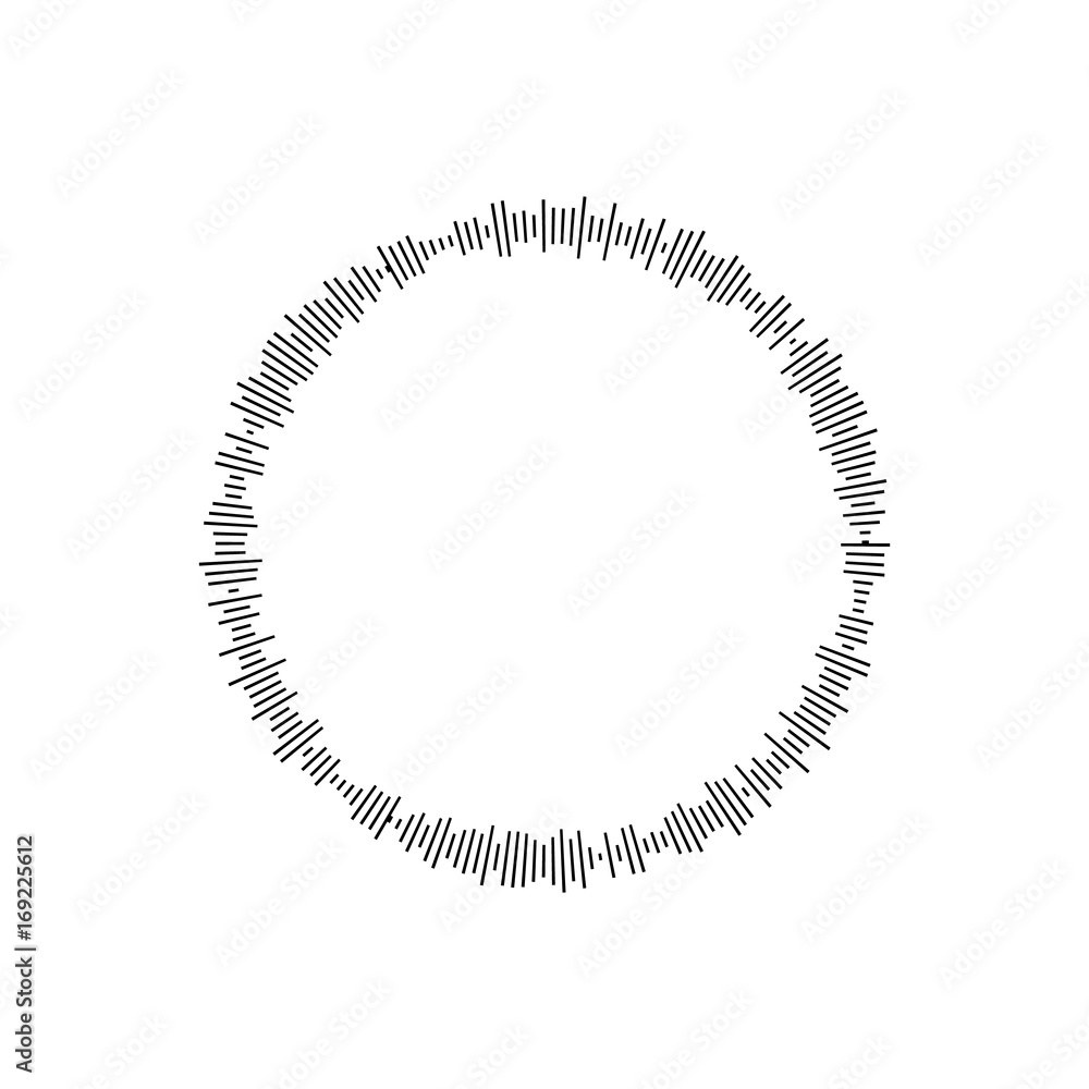Aufkleber circular geometric motif. abstract grayscale op-art element