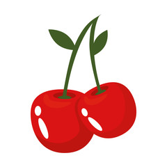 Cherries sweet fruits icon vector illustration graphic design