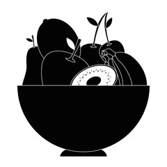 Fruits on dish icon vector illustration graphic design
