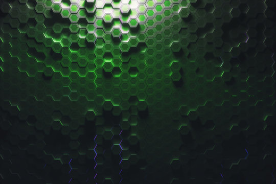 Green Hexagon Background