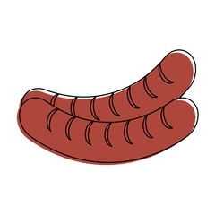 Delicious sausages food icon vector illustration graphic design