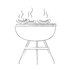 Bbq grill sausages icon vector illustration graphic design