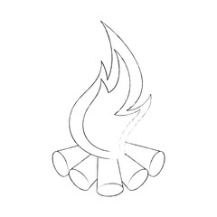 Camping bonfire isolated icon vector illustration graphic design