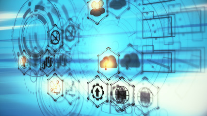 Technology and touchscreen concept