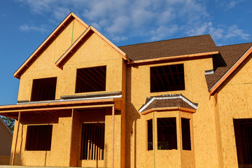 New home under construction - wood frame