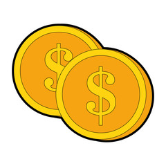 Coins money isolated icon vector illustration graphic design