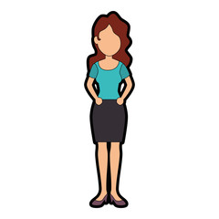 Beautiful woman cartoon icon vector illustration graphic design