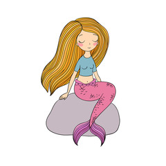 Beautiful little mermaid. Siren. Sea theme.