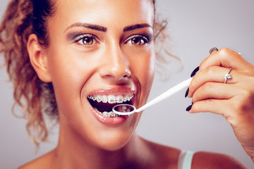 Fototapeta premium Girl With Braces