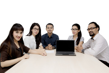 Business people look confident in the meeting