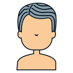 young man shirtless avatar character vector illustration design