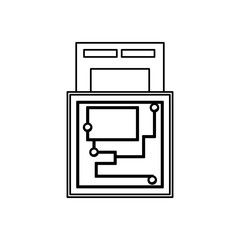 Microchip integrated circuit icon vector illustration graphic design