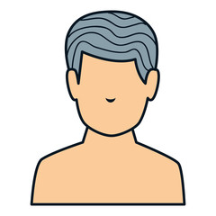 young man shirtless avatar character vector illustration design