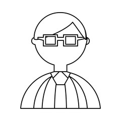 Man geek cartoon icon vector illustration graphic design