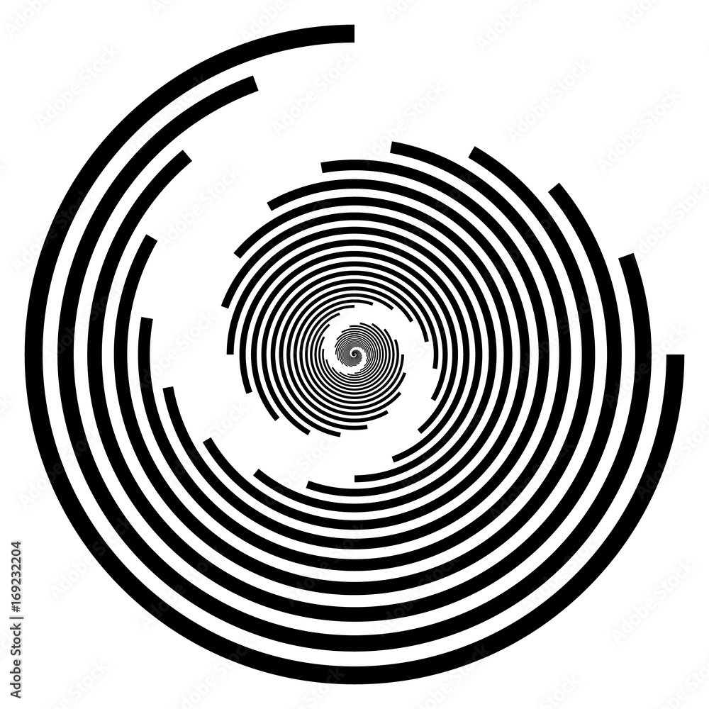 Aufkleber circular geometric motif. abstract grayscale op-art element