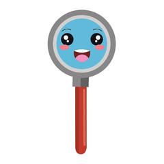 search magnifying glass kawaii character vector illustration design