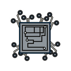 Microchip integrated circuit icon vector illustration graphic design