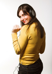 woman listening music