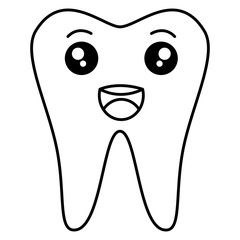 human tooth kawaii character vector illustration design