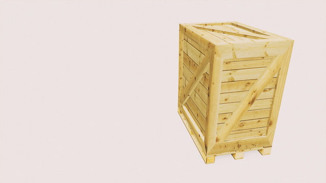 Euro pallet with transport box for logistics applications 3d illustration