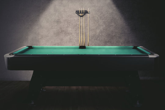 Green billiard table
