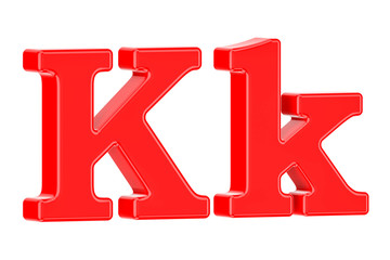 English red letter K with serifs, 3D rendering