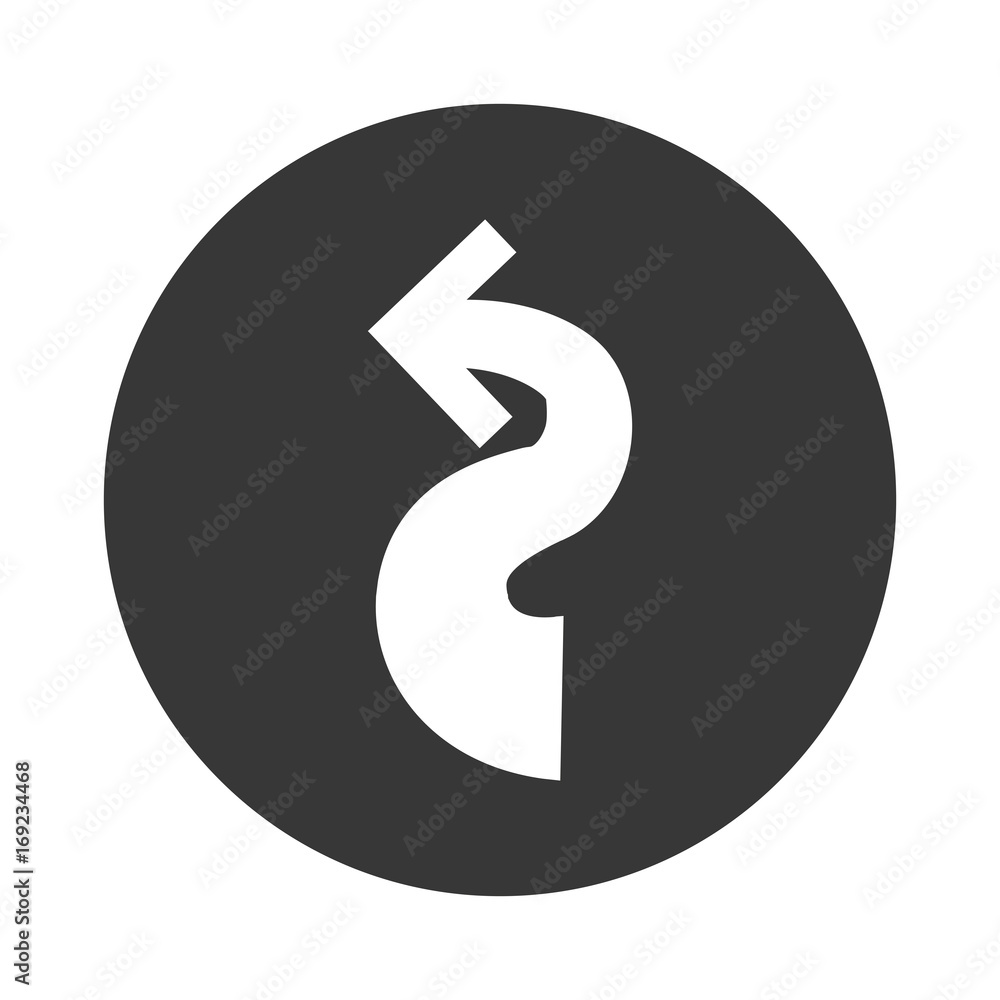 Poster shape arrow curve icon vector illustration graphic design