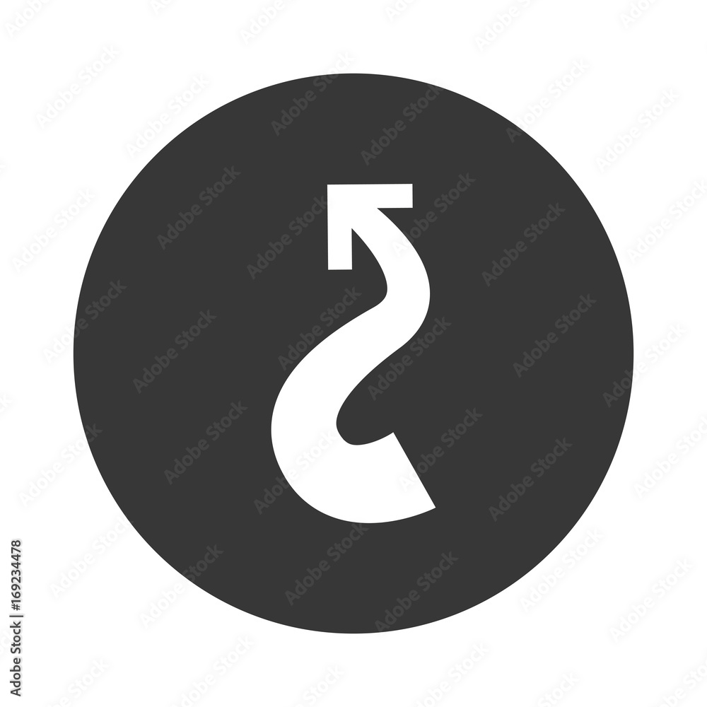 Poster shape arrow curve icon vector illustration graphic design