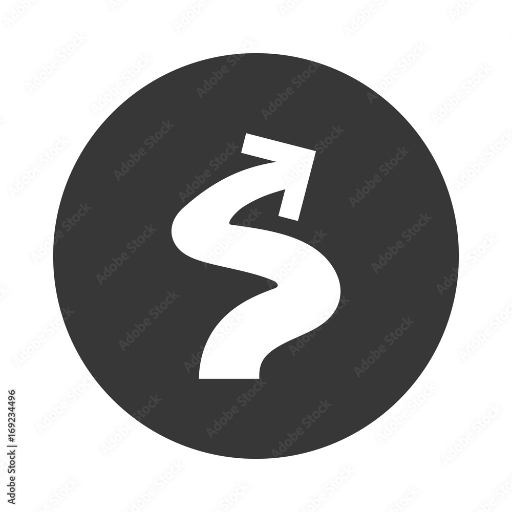Poster shape arrow curve icon vector illustration graphic design