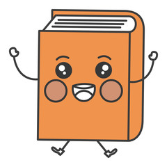 text book kawaii character vector illustration design