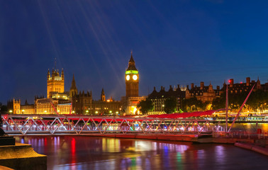 Fototapeta na wymiar Big Ben and House of Parliament at night, London.
